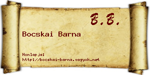 Bocskai Barna névjegykártya